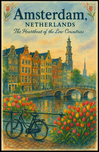 Amsterdam Heartheat Travel Poster