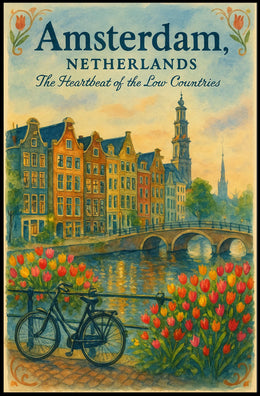 Amsterdam Heartheat Travel Poster