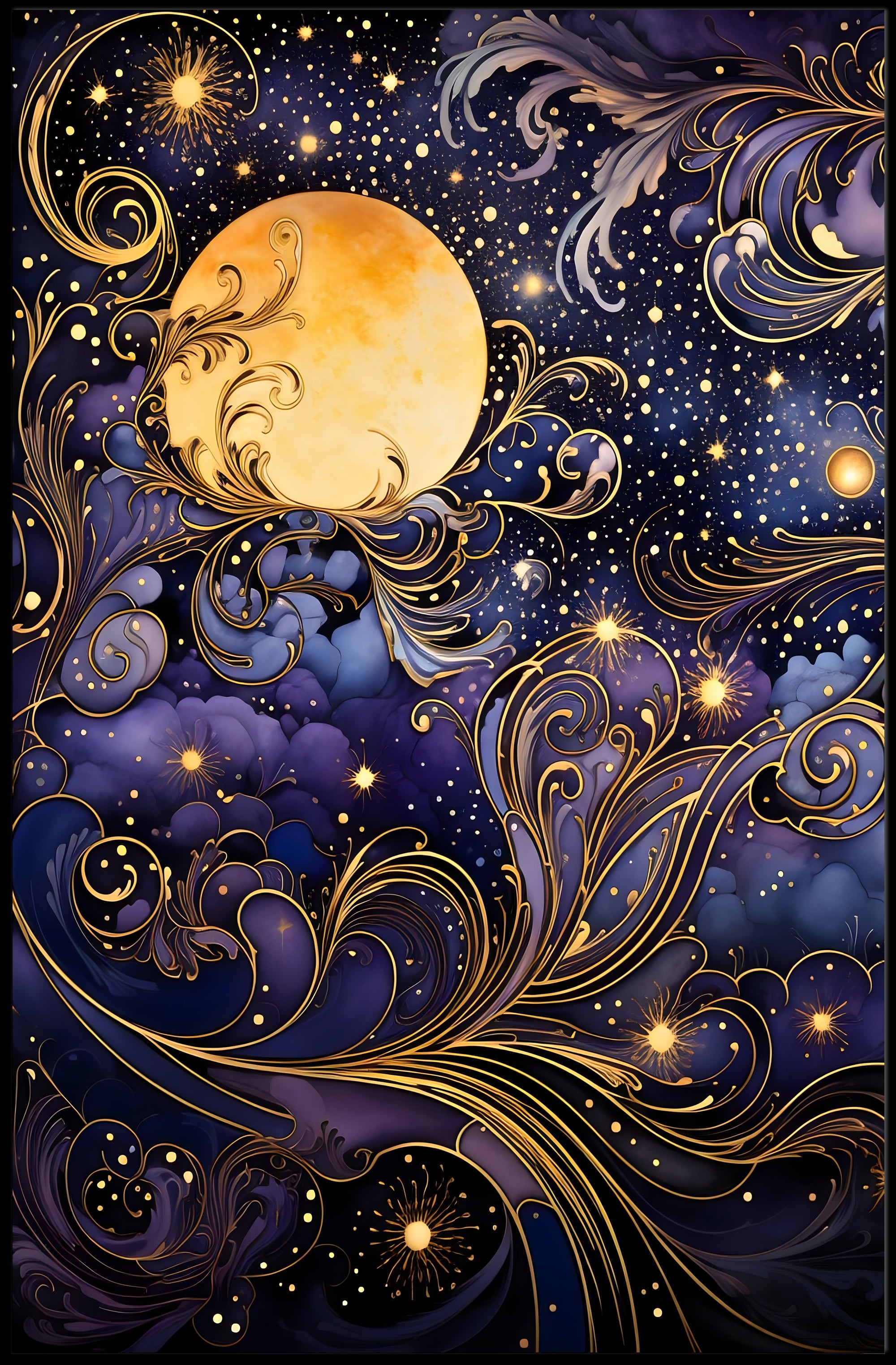 Mystical Moonlit Night Artistry Fantasy or Mythology Poster