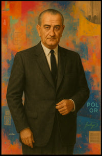 Sophisticated Portrait with Abstract Background Artistic Poster