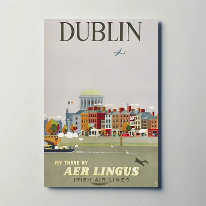Vintage Poster - Dublin City by Aer Lingus