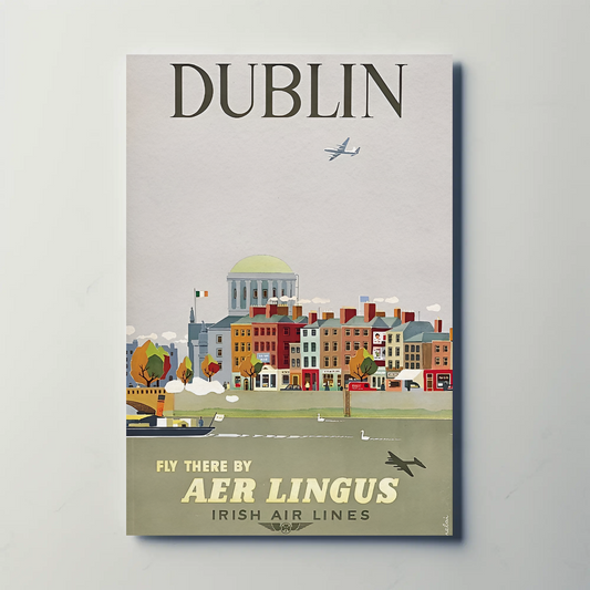 Vintage Poster - Dublin City by Aer Lingus