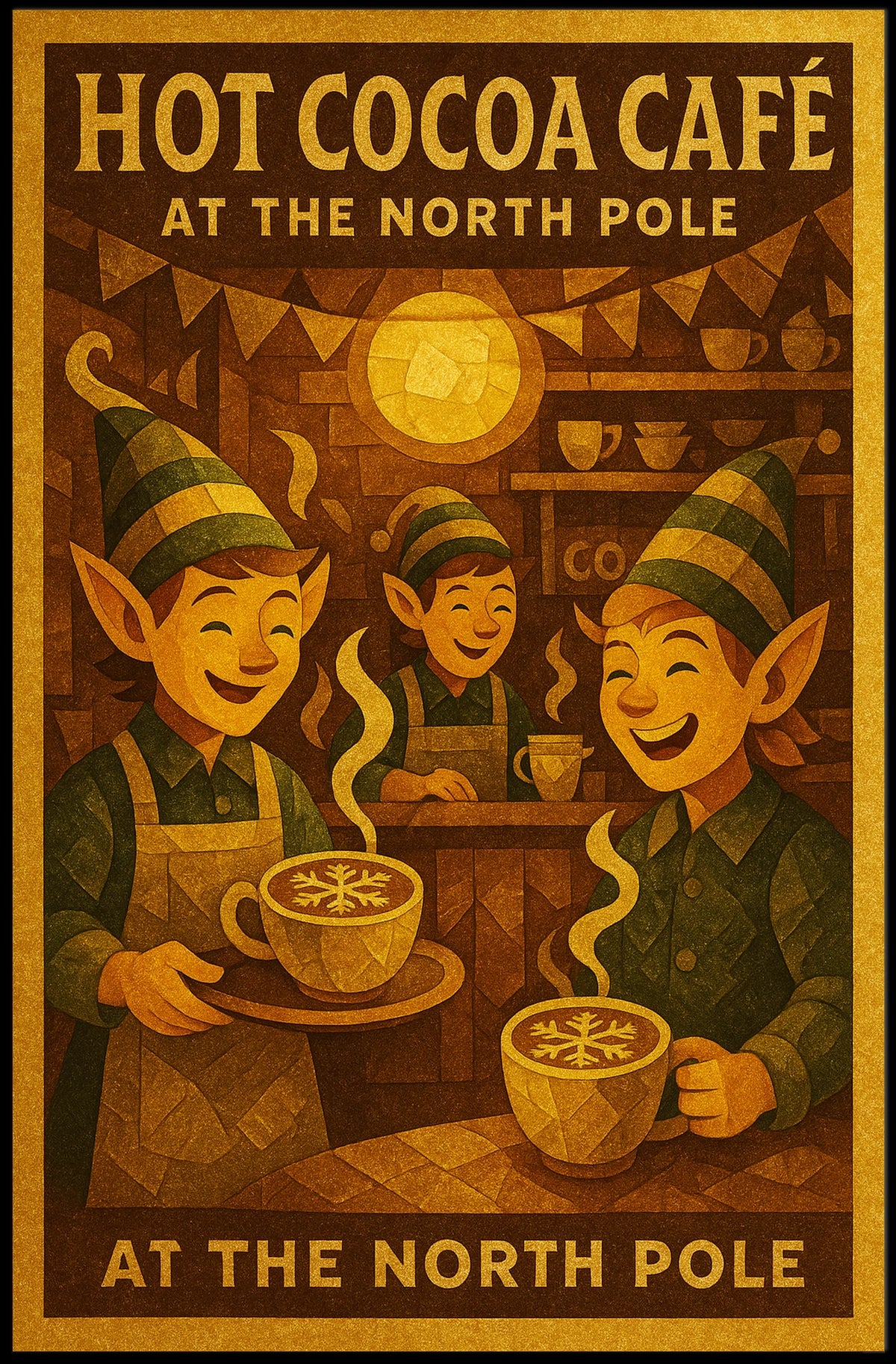 Hot Cocoa Café At The North Pole Poster