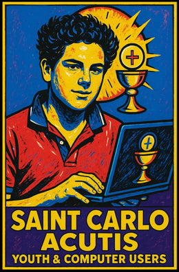 Saint Carlo Acutis Youth Computer Users Poster