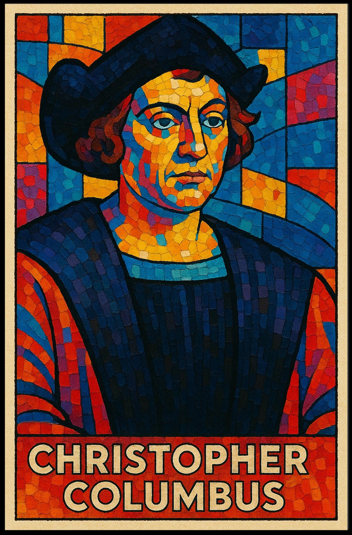 Christopher Columbus Mosaic Poster