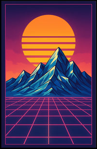 Retro-Futuristic Synthwave Art Print - Futuristic Sci-Fi Poster
