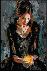 Mystical Gothic Woman with Fiery Object Poster PosterGoat