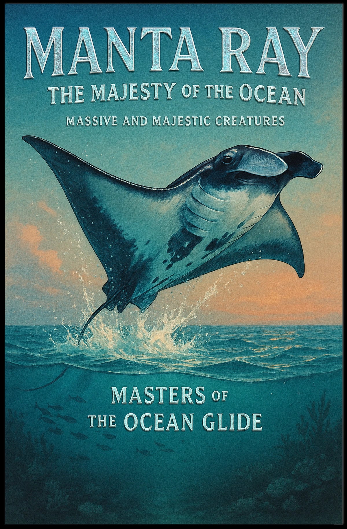 Manta Ray Majesty Animal Poster