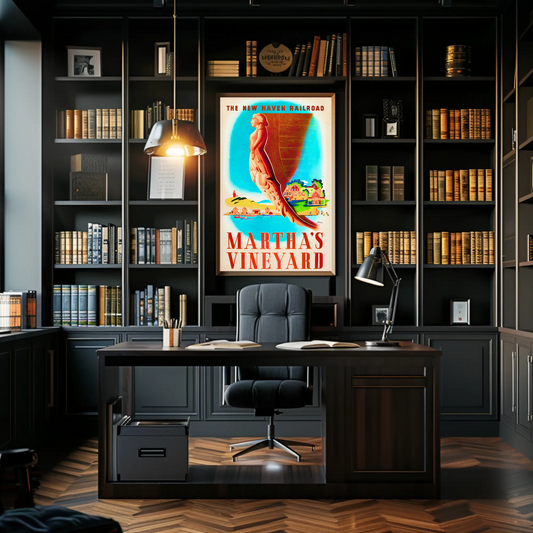 Martha's Vineyard Vintage Railroad Travel Poster