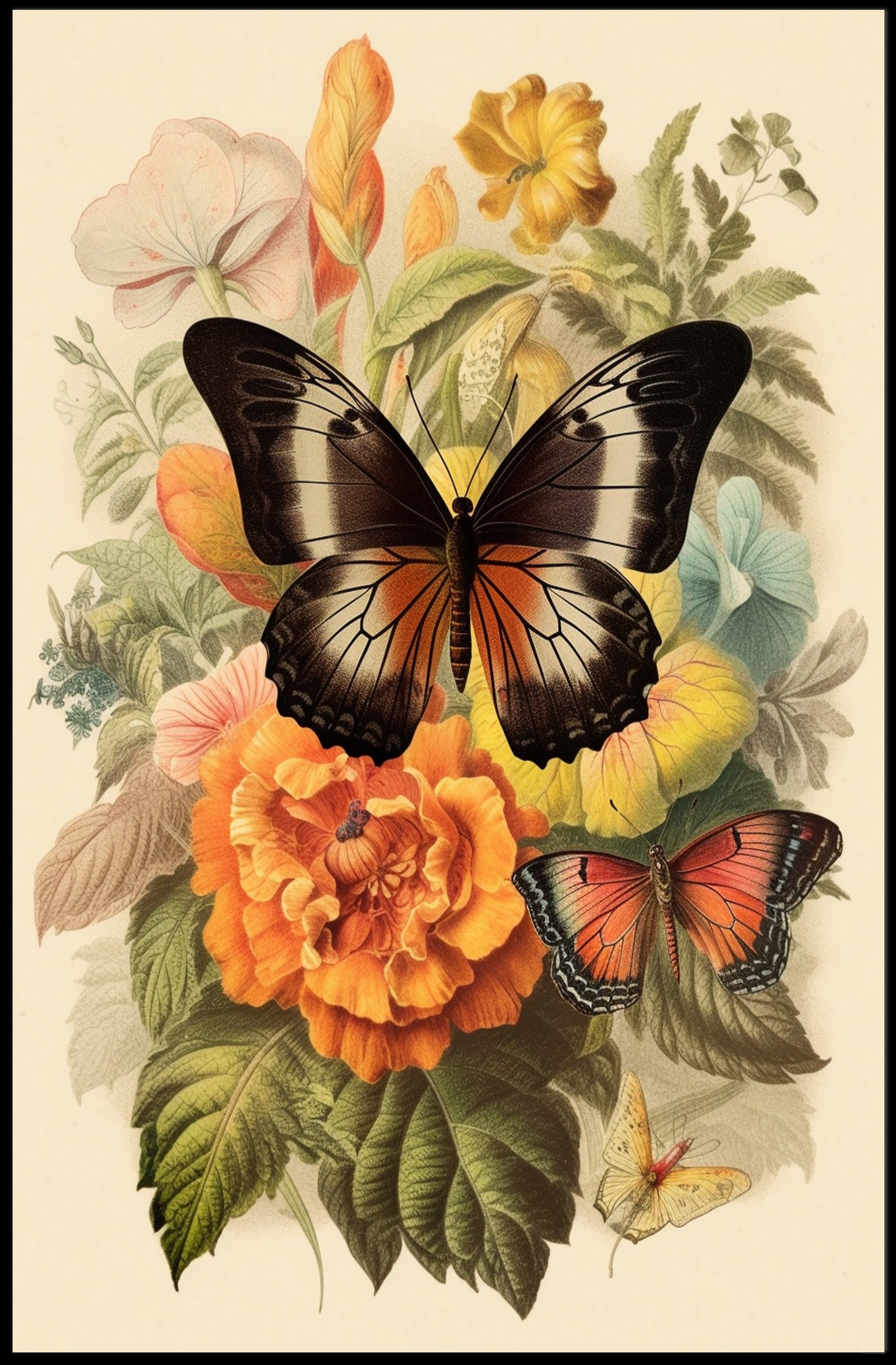 Blossoms and Butterflies Poster