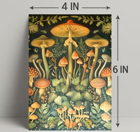 Mushroom Wonderland in Vintage Botanical Illustration Educational Poster