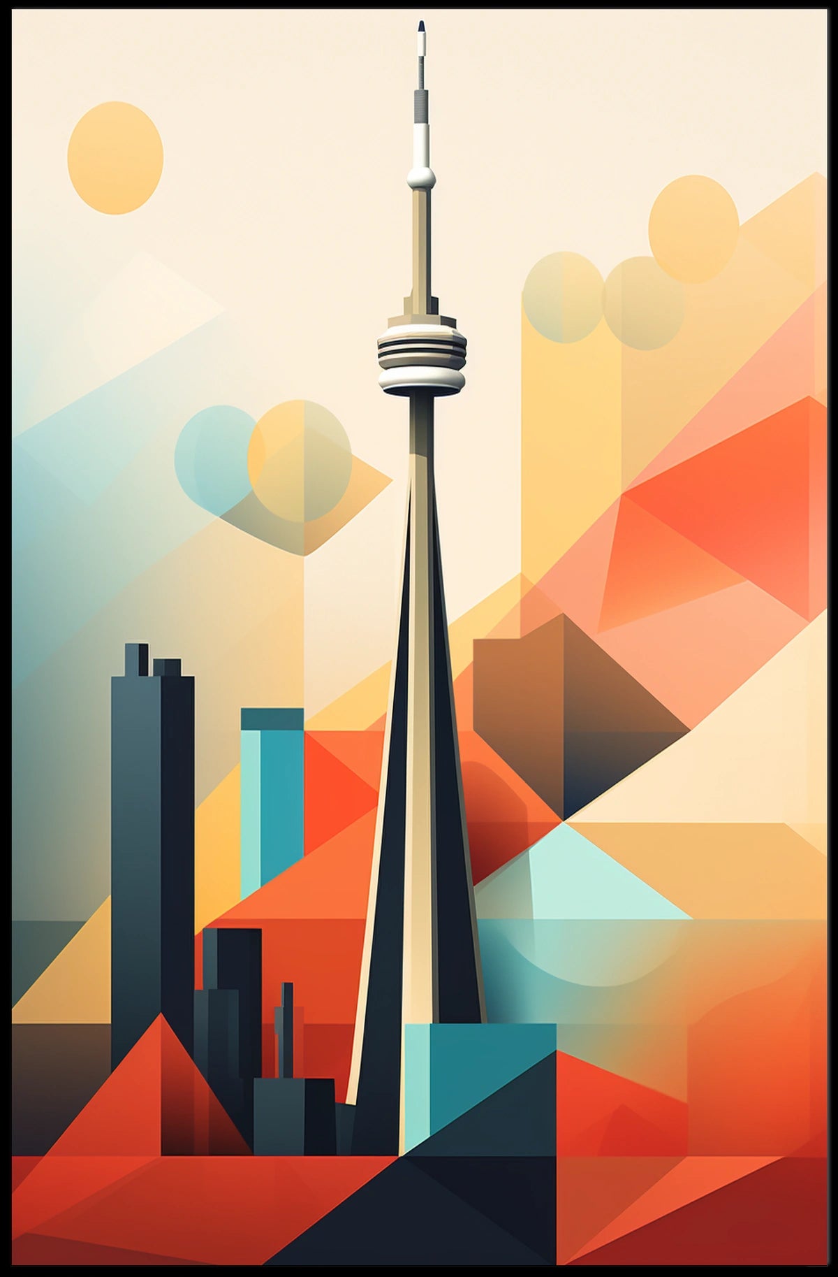 CN Tower in Toronto Skyline Travel Poster