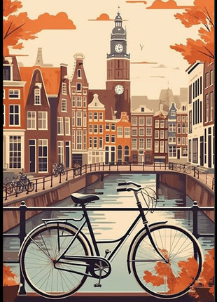 Amsterdam Canal Serene Autumn Travel Poster