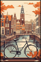 Amsterdam Canal Serene Autumn Travel Poster