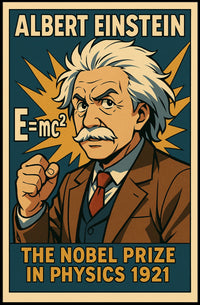 Einstein Portrait Vintage Nobel Science Poster