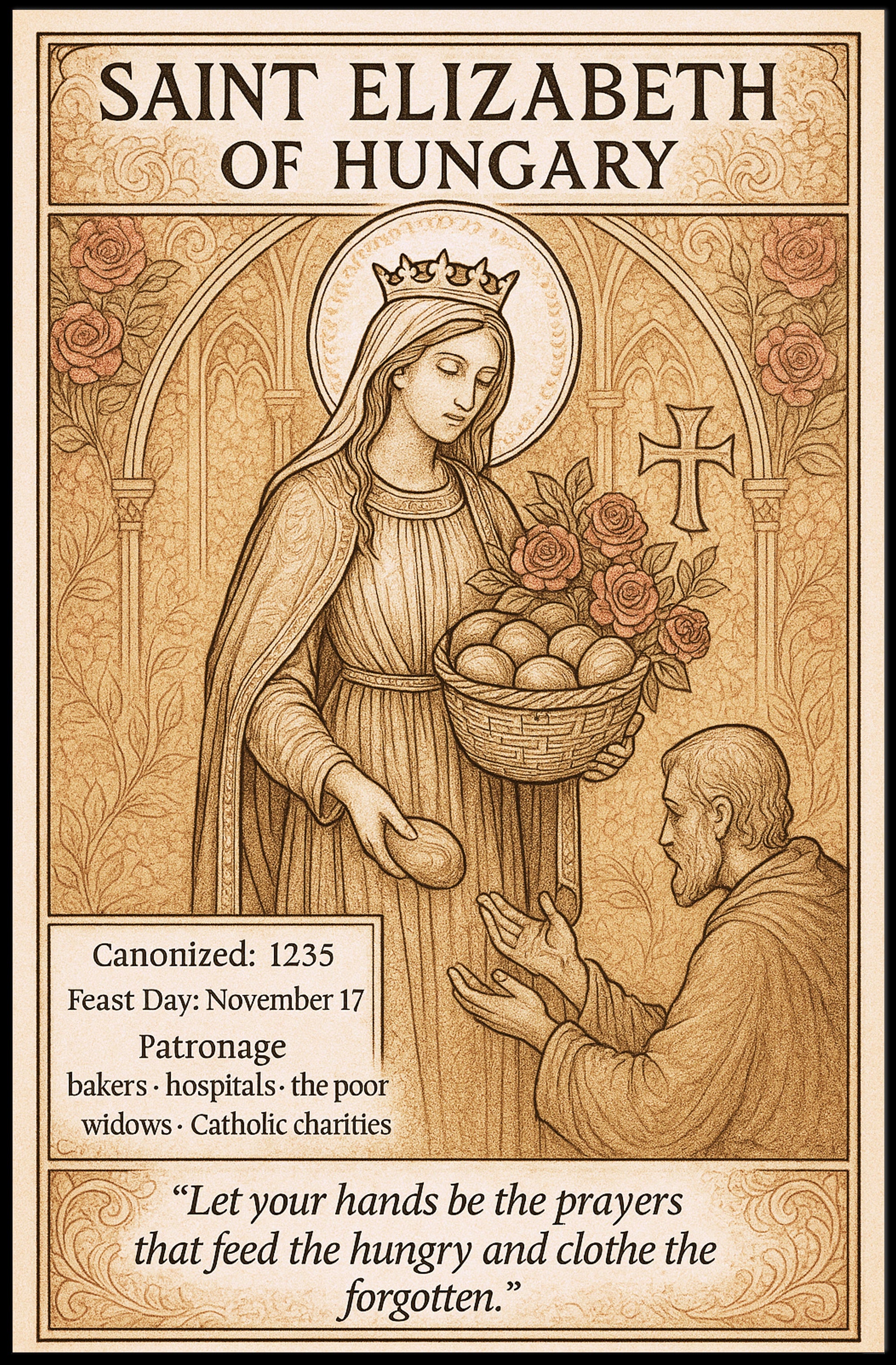 Saint Elizabeth of Hungary Poster PosterGoat