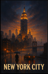 New York City at Dusk Poster