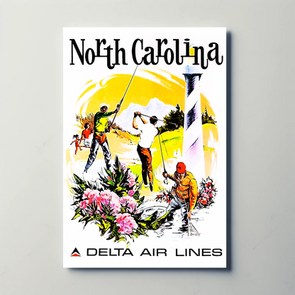 North Carolina Air Lines Travel Poster