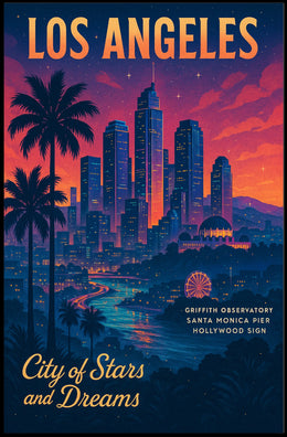 Los Angeles Dreamscape: Vintage-Inspired Cityscape Poster