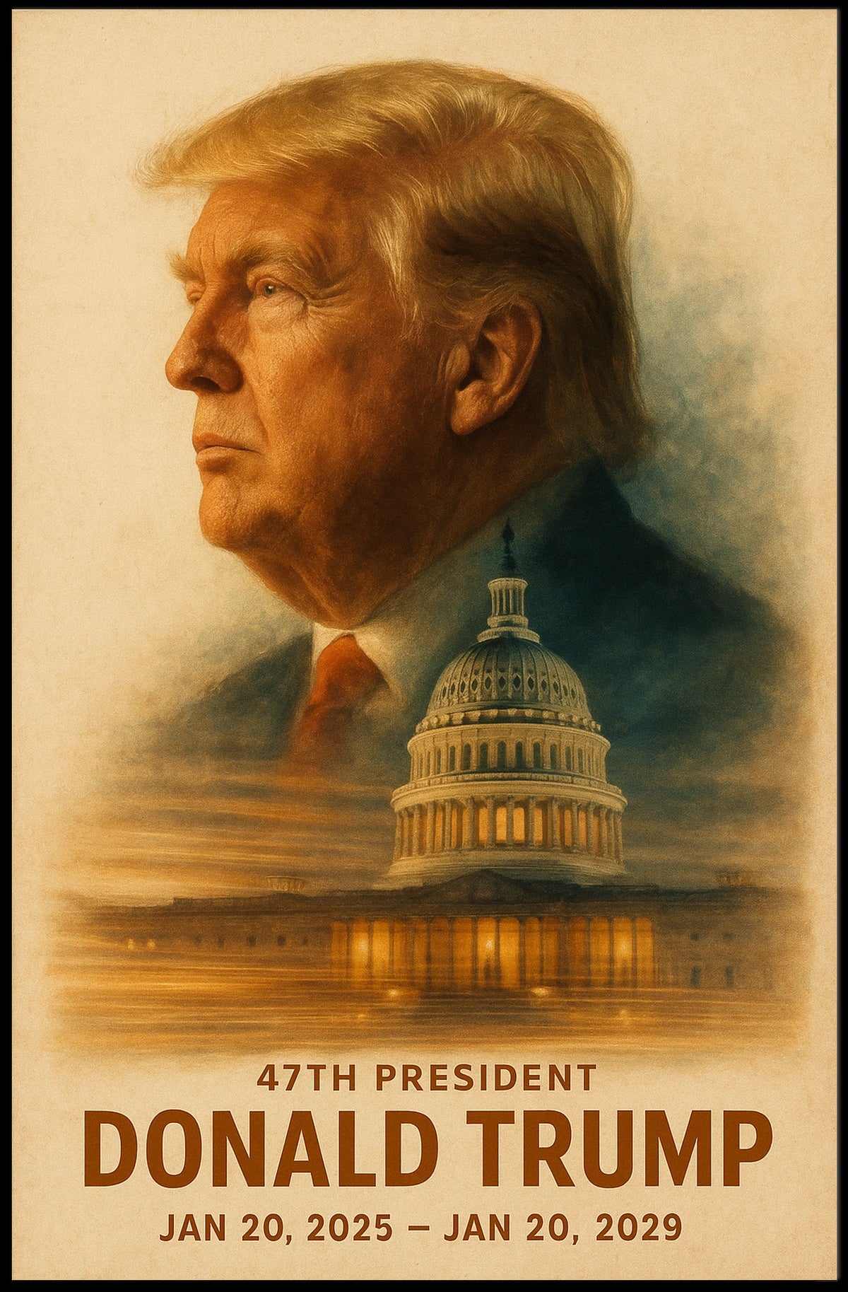 Donald Trump Visionary Leader Reflection Timeless Patriot Digital Art Legacy Poster