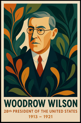 Woodrow Wilson Vintage Patriotic Graphic Art Poster