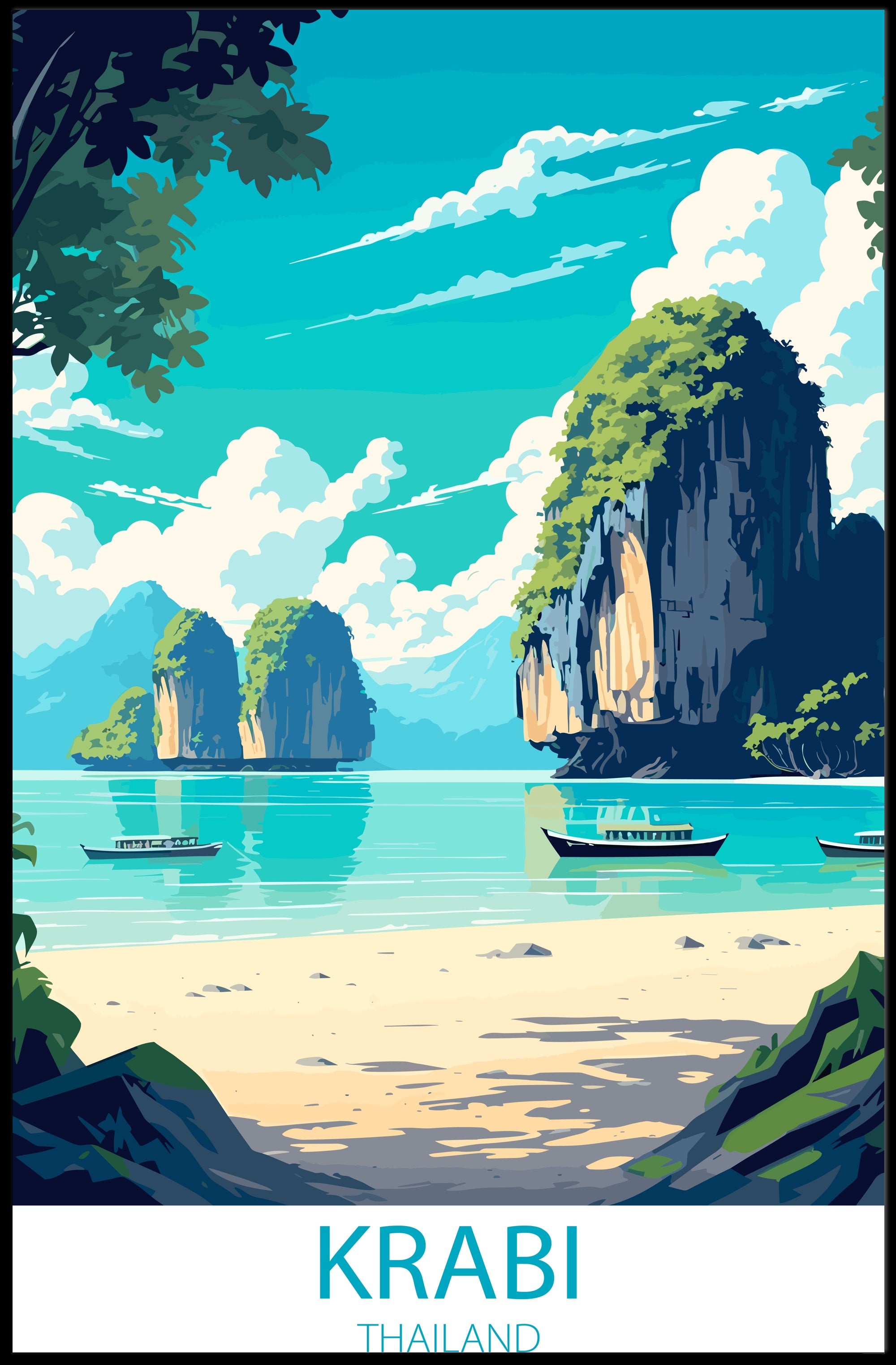 Krabi Tropical Paradise Travel Poster