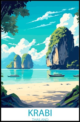 Krabi Tropical Paradise Travel Poster