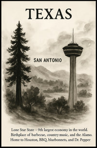 Texas The Lone Star State Poster PosterGoat