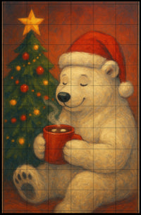 Cozy Christmas Bear Poster