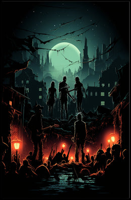 Dark Moonlit Rebellion: A Gritty Music or Concert Poster