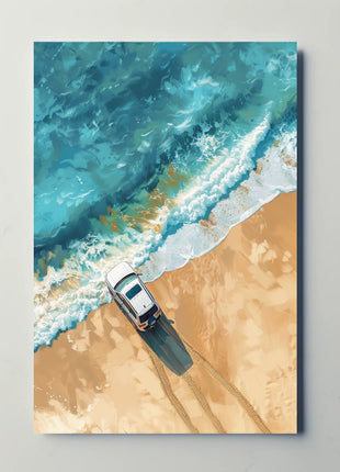 Adventure Awaits: Modern Beach Scene Travel Poster