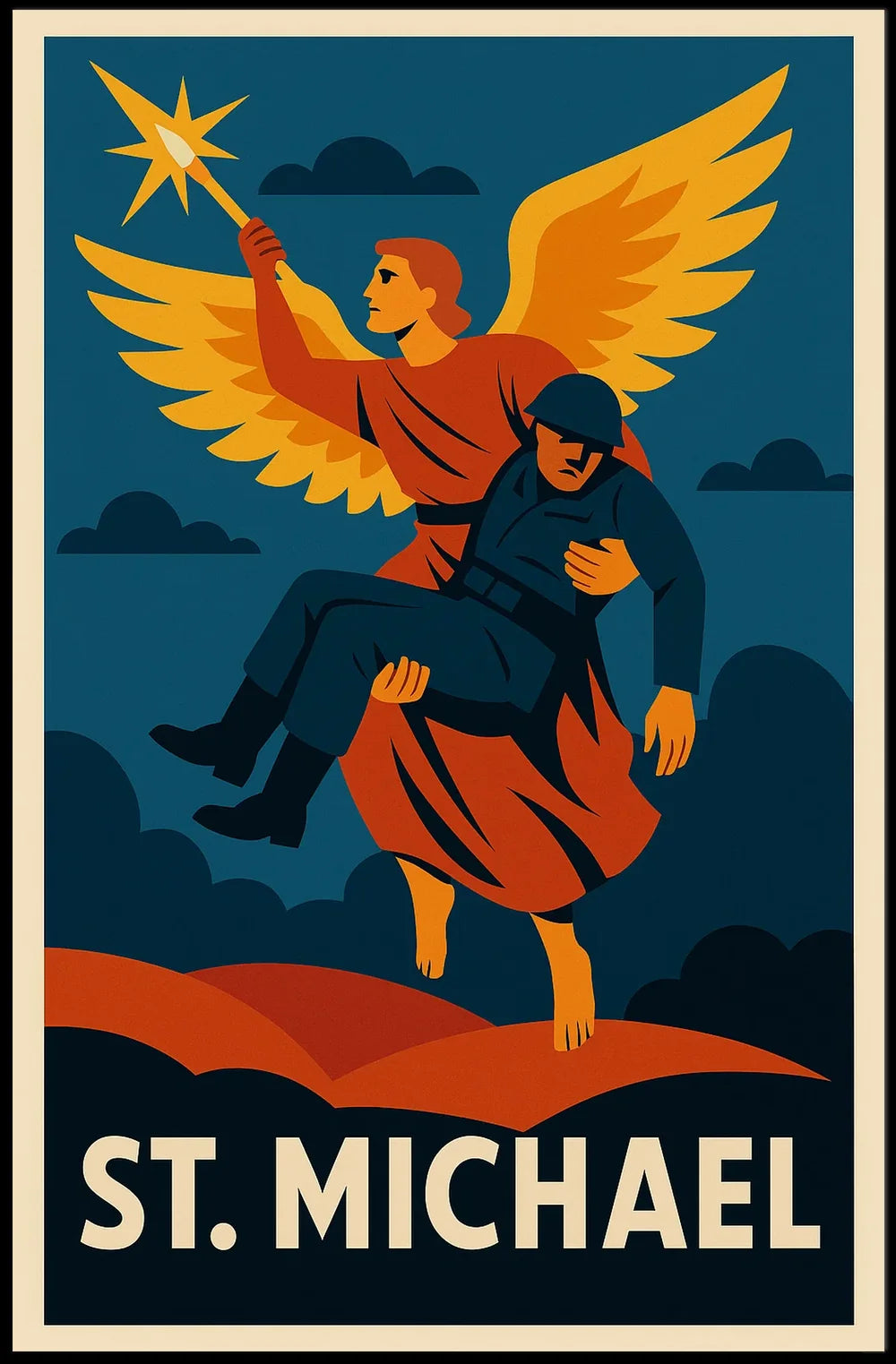 Saint Michael Modern Religious Art Poster
