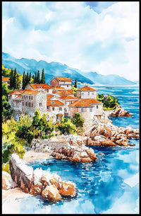 Montenegro Sveti Stefan Island View Poster