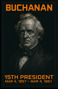 James Buchanan 15th President of the United States Techno Schematic Poster