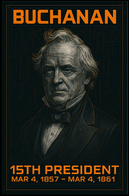 James Buchanan 15th President of the United States Techno Schematic Poster