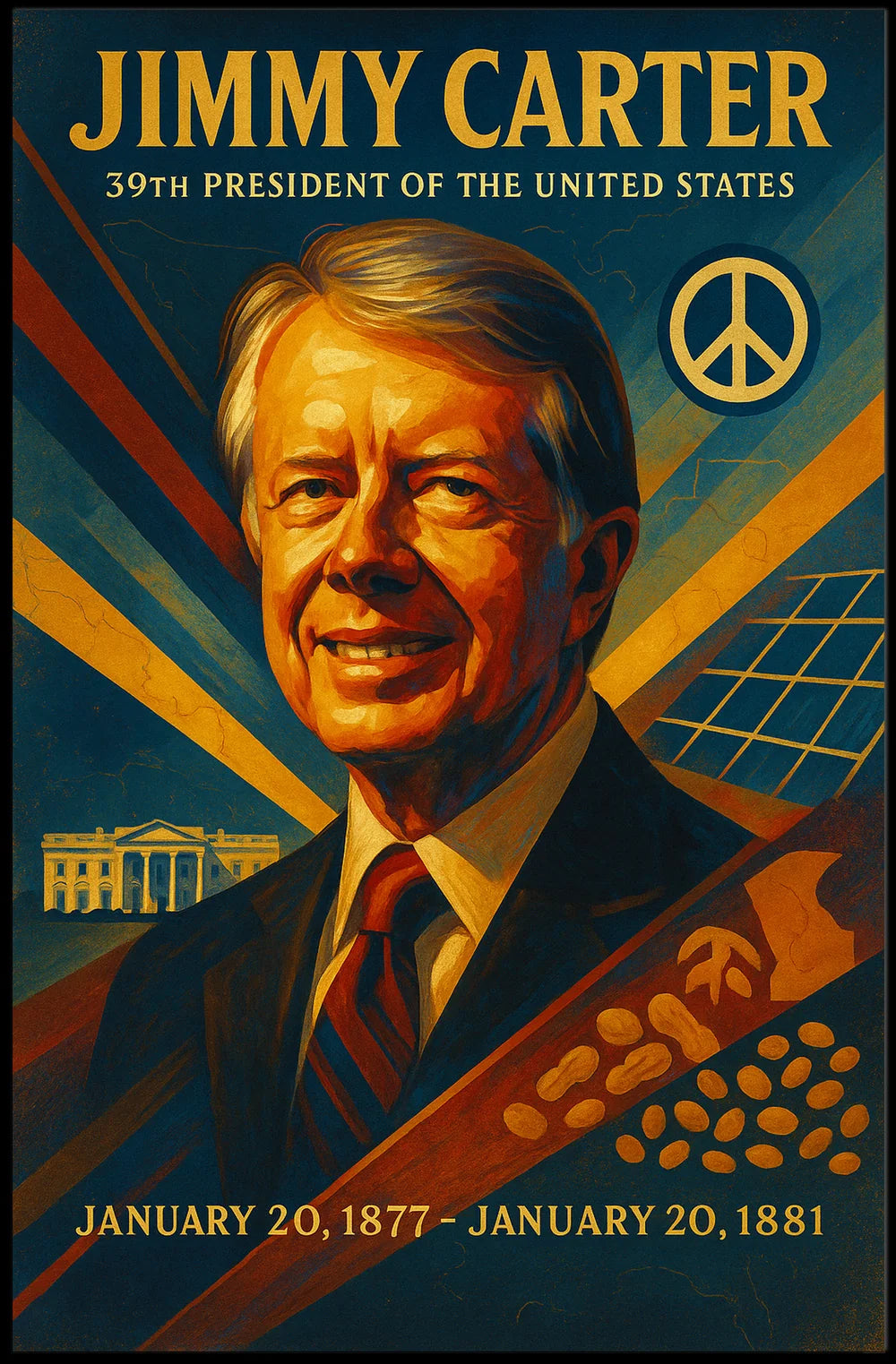 Jimmy Carter Vintage Presidential Historical or Presidential Poster PosterGoat