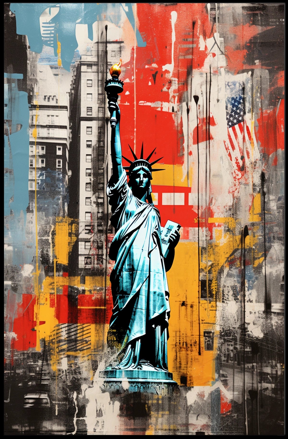 Statue of Liberty New York Travel Art Print Poster