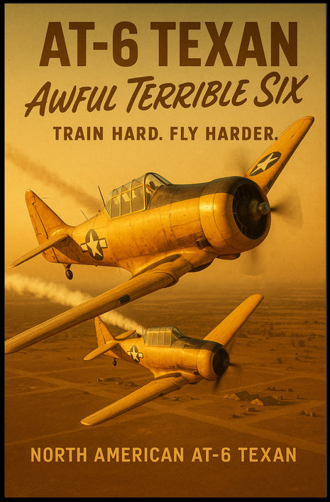 North American AT-6 Texan Vintage Aviation WWII Poster