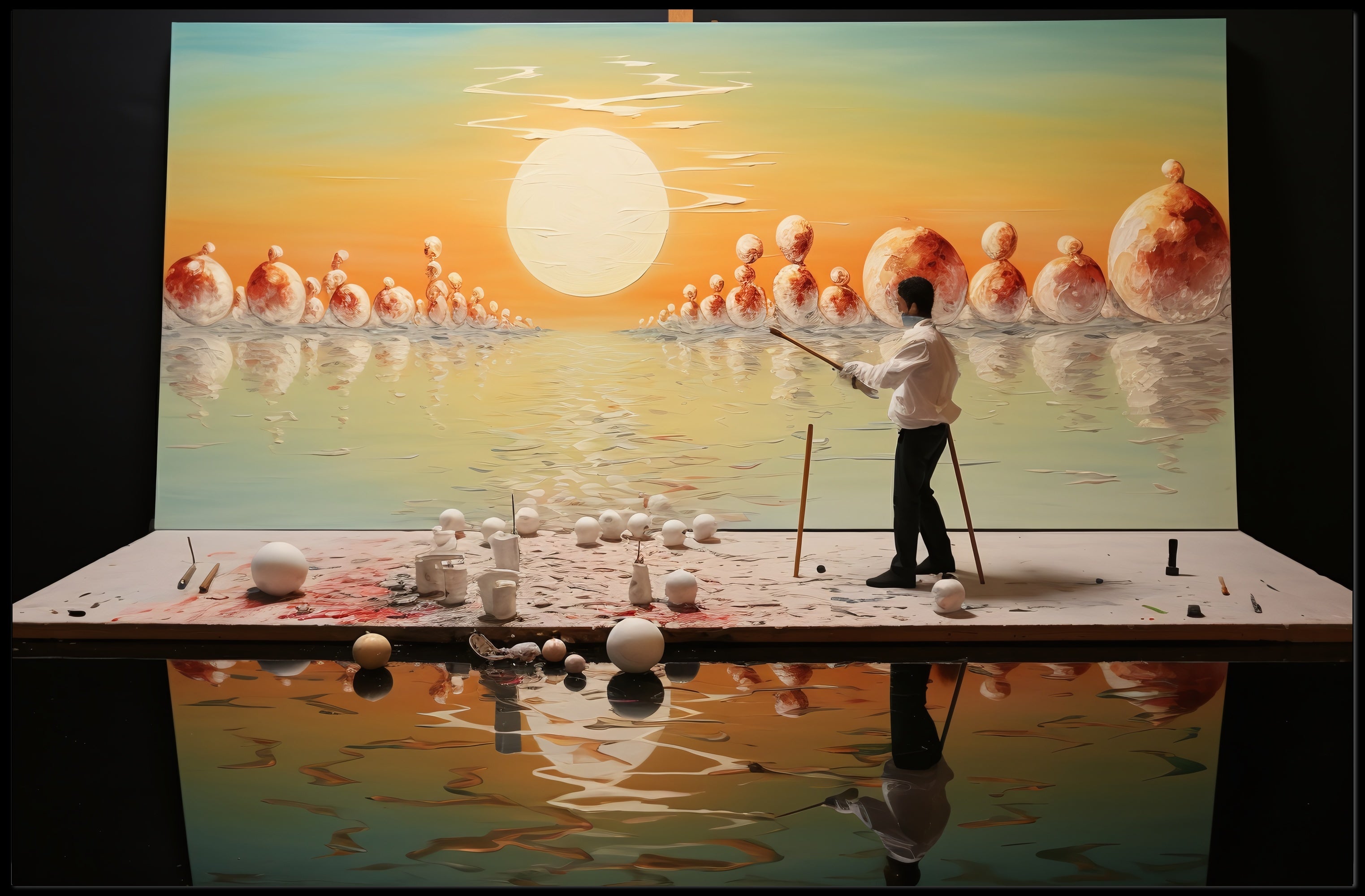 Serene Sunset Artist's Vision Abstract or Artistic Poster