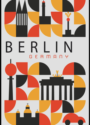 Berlin Landmarks Abstract Art Urban or Cityscape Poster