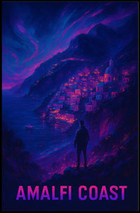 Amalfi Coast Enchanting Nightscape Poster