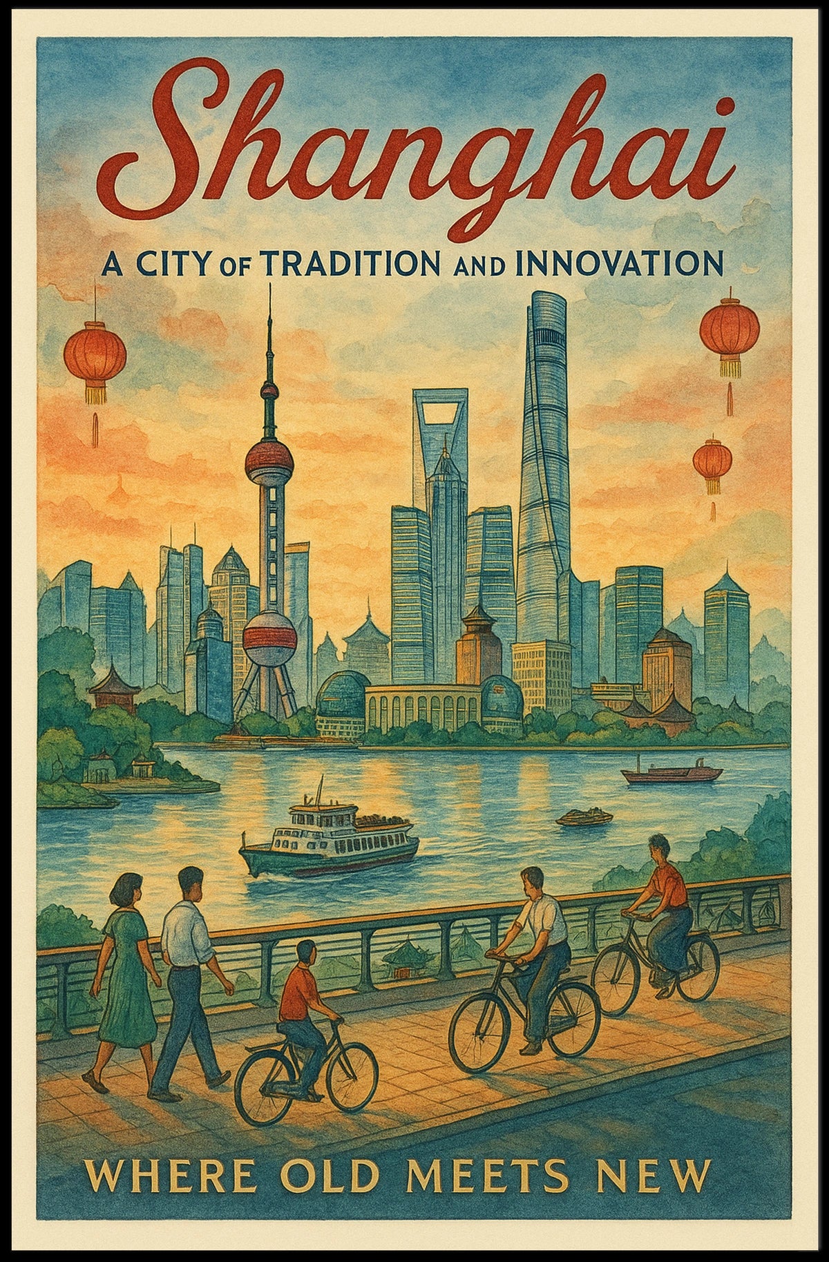 Shanghai A City of Tradition and Innovation Poster