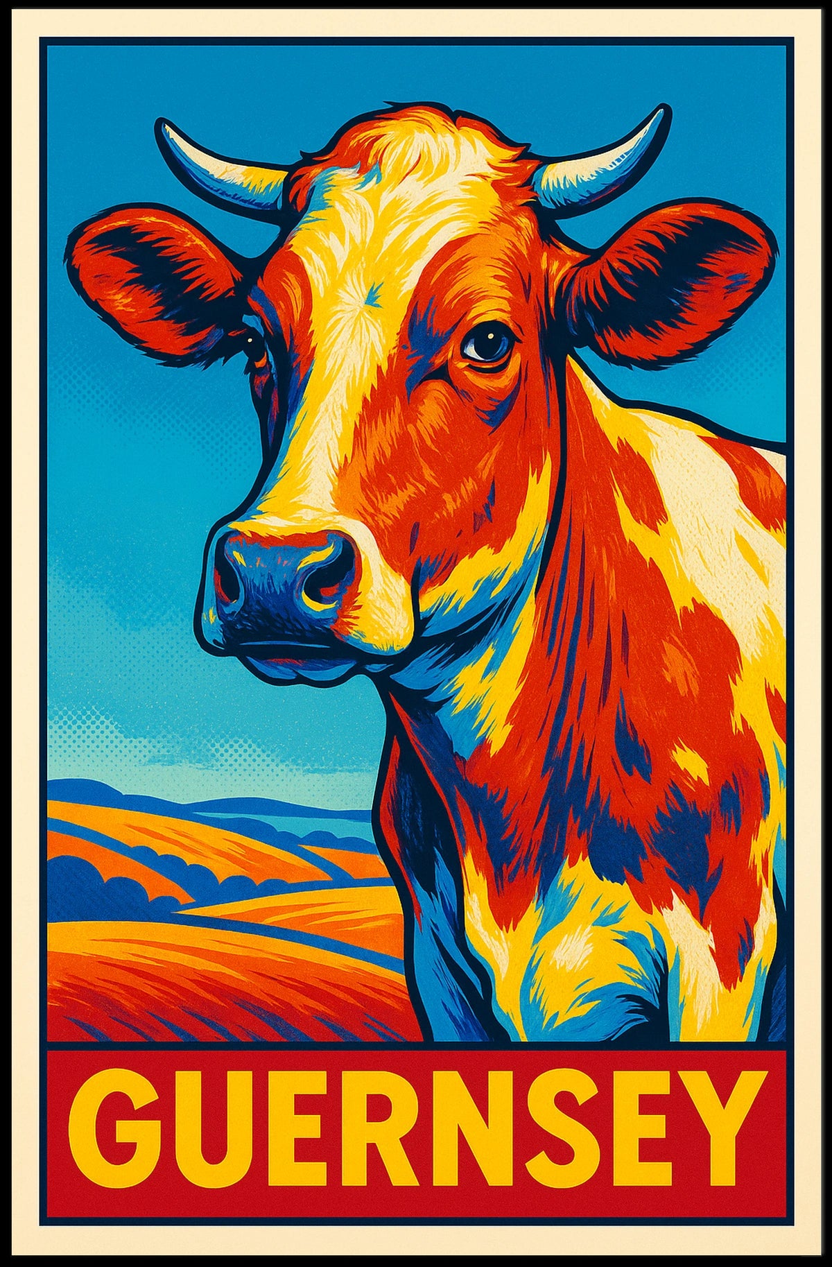 Guernsey Cow Art Poster