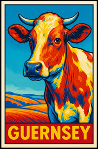 Guernsey Cow Art Poster
