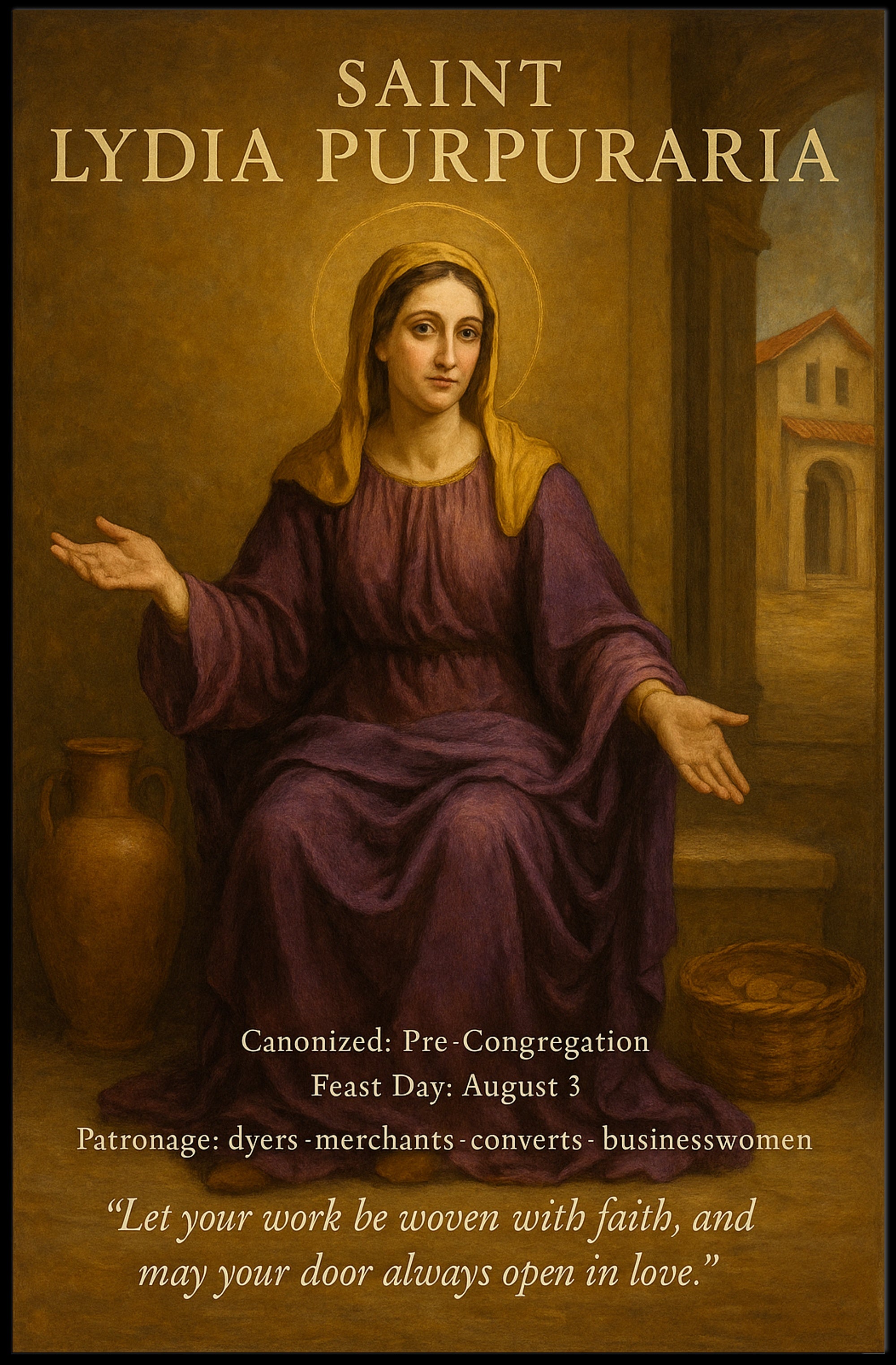 Saint Lydia Reverent Poster for Cultural or Heritage Poster