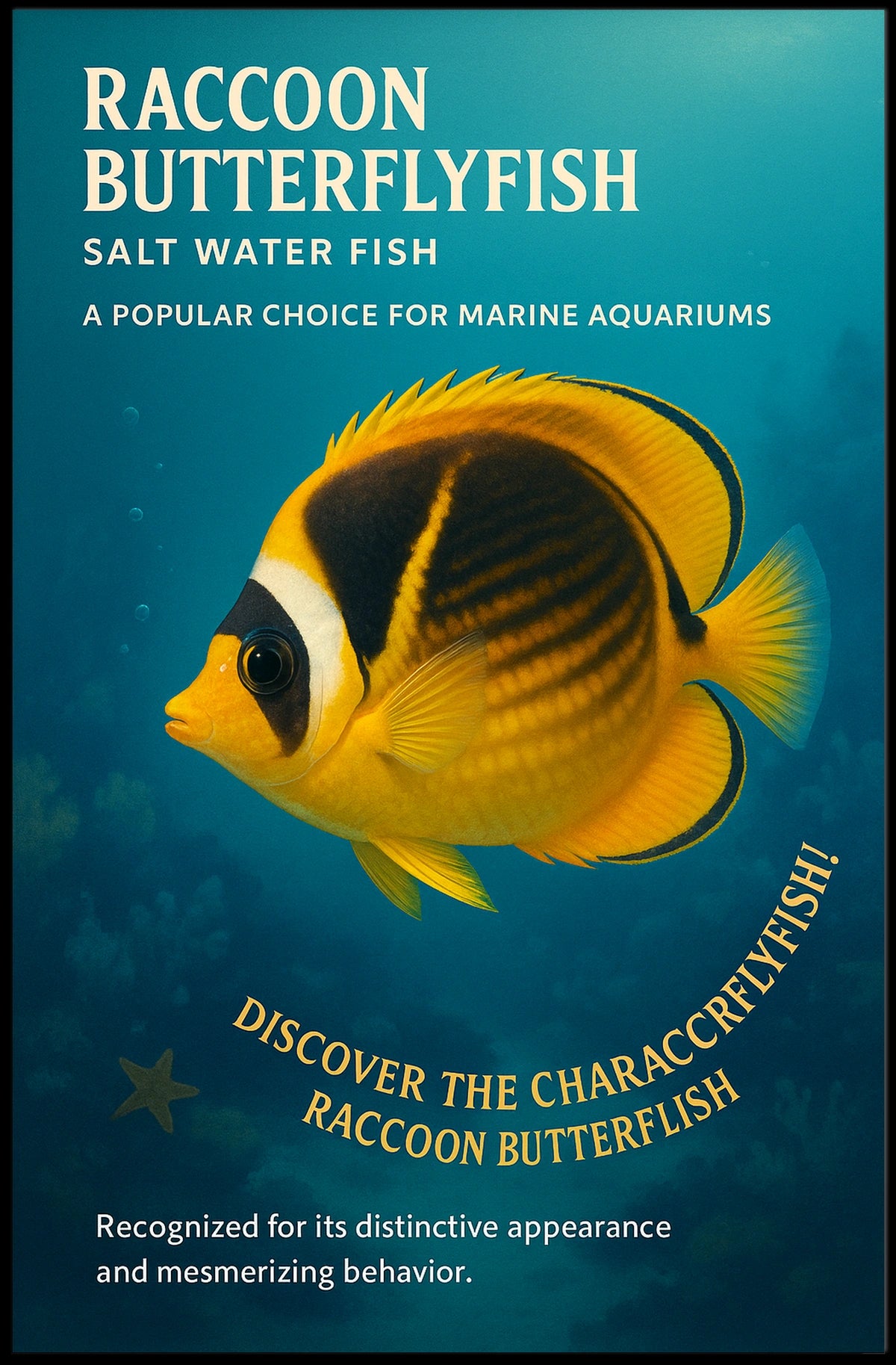 Raccoon Butterflyfish A Marine Aquarium Favorite Poster