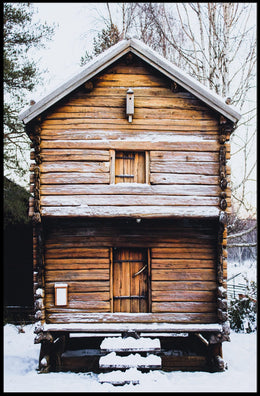 Rustic Winter Cabin Poster
