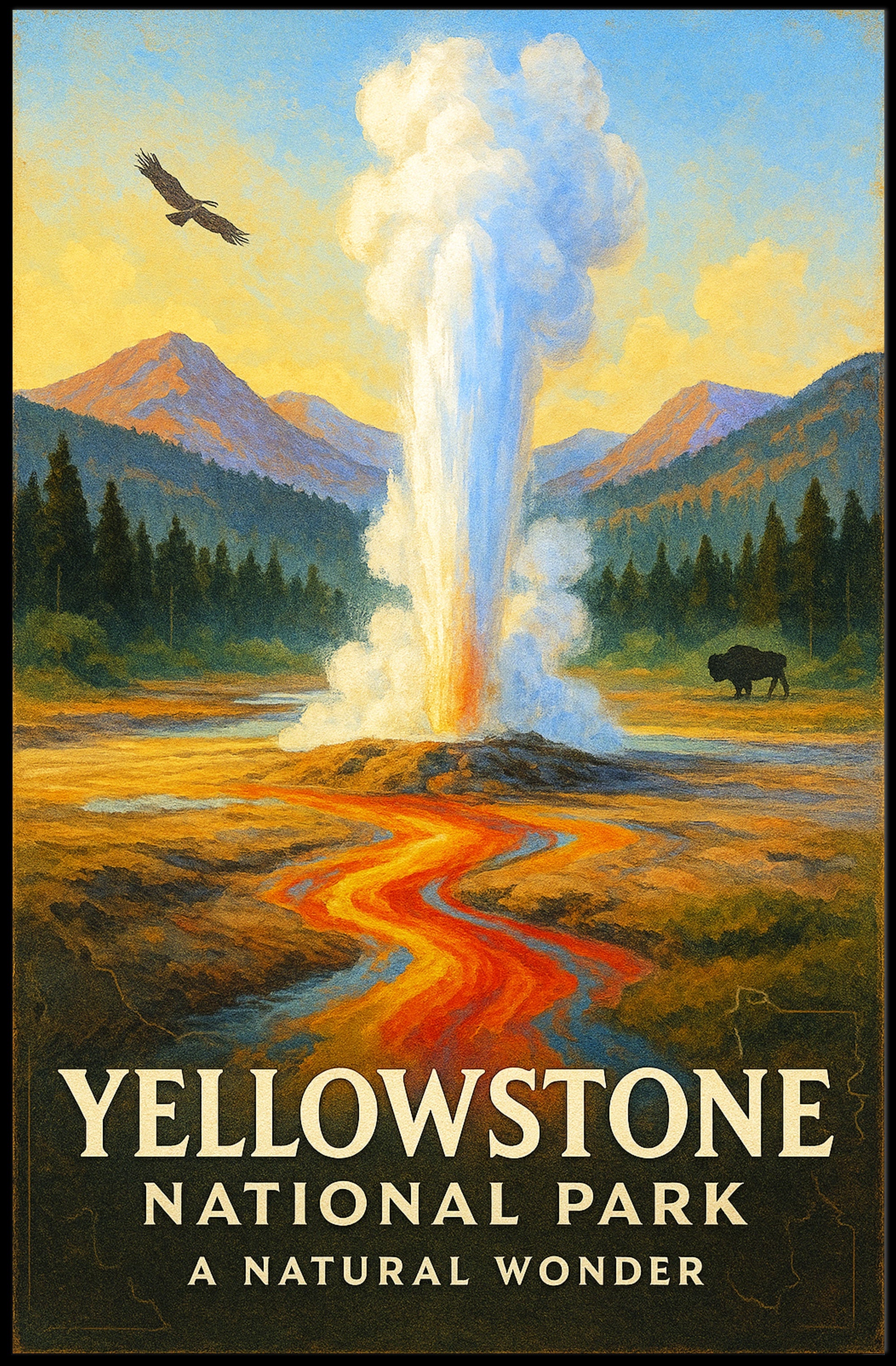 Yellowstone National Park A Natural Wonder Poster PosterGoat