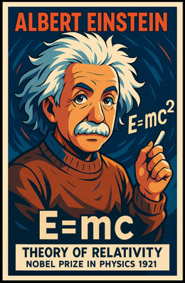 Albert Einstein Relativity Theory Vintage Poster