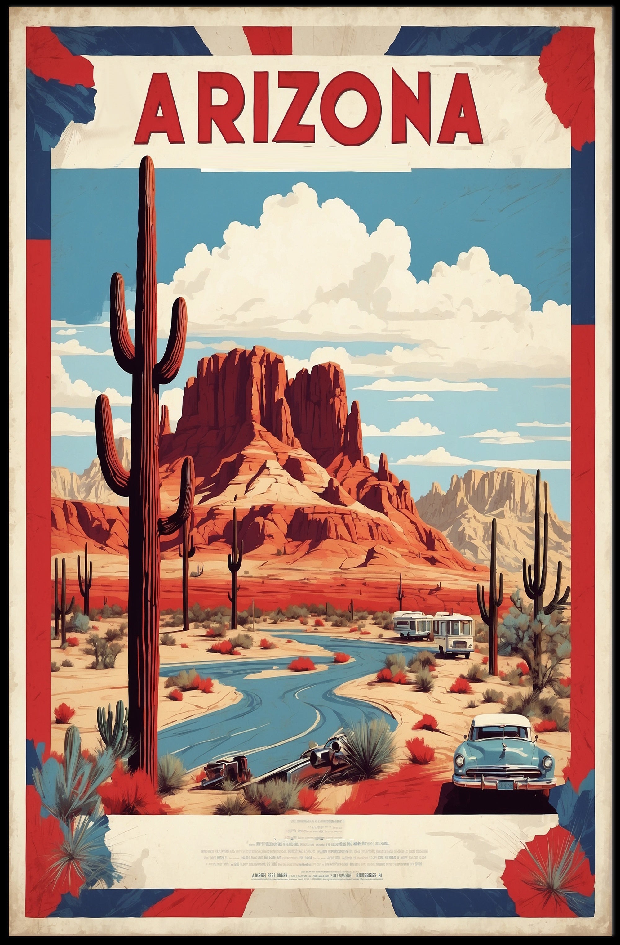 Arizona Desert Vintage Travel Poster